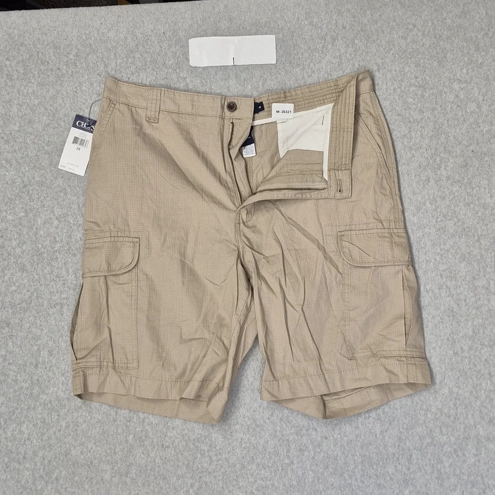 Chaps Men Shorts 36 Hudson Tan Cargo Ripstop 9